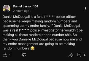 Daniel claiming MacDougall to be a fake police officer.png
