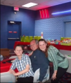 Daniel at his 13th birthday party with Elisabeth and Daniel Shimer, his grandfather