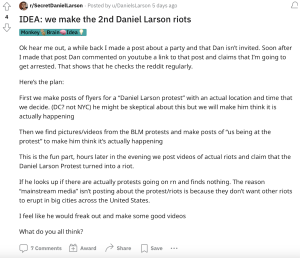 Screenshot of the Original Post Detailing the Organized Trolling Event